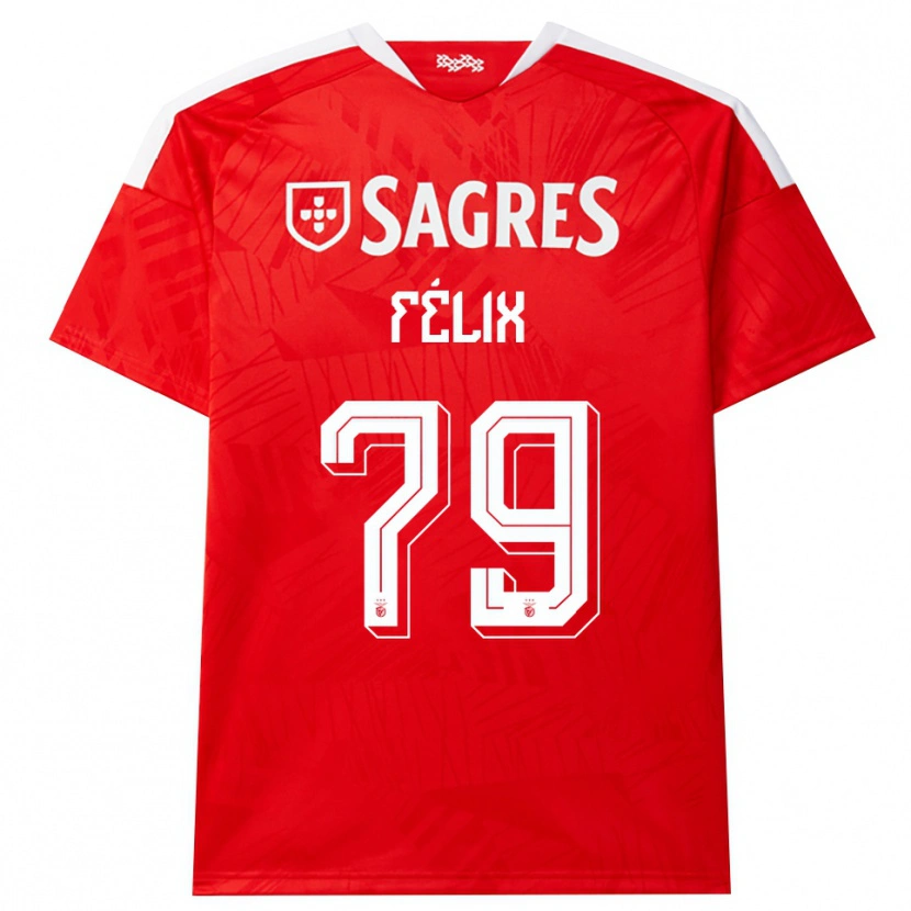 Danxenキッズウーゴ・フェリックス#79レッド ホワイト イエローホームシャツ2026/27ジャージーユニフォーム