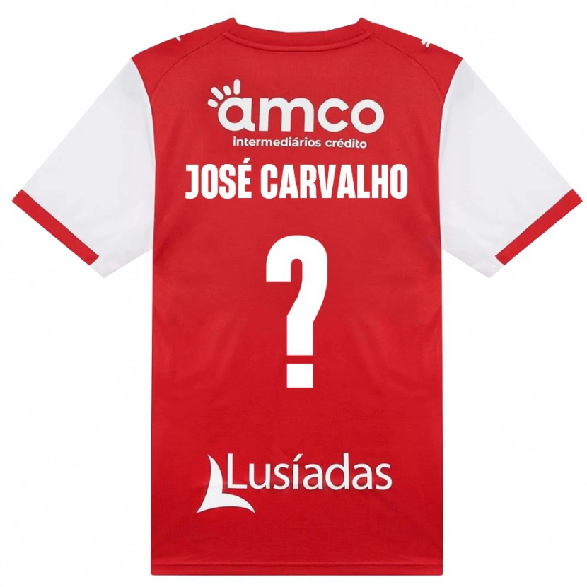 DanxenキッズJosé Carvalho#0ホワイト レッド ブラックホームシャツ2026/27ジャージーユニフォーム