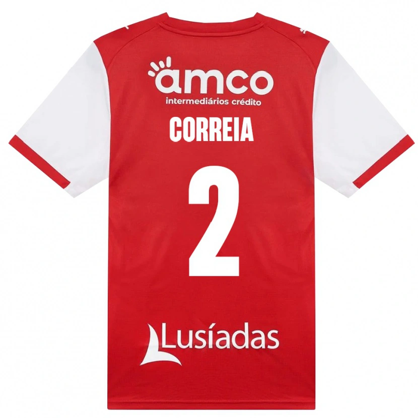 DanxenキッズNuno Correia#2ホワイト レッド ブラックホームシャツ2026/27ジャージーユニフォーム