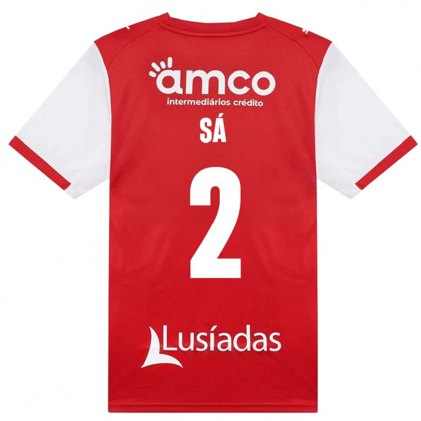 DanxenキッズHenrique Sá#2ホワイト レッド ブラックホームシャツ2026/27ジャージーユニフォーム