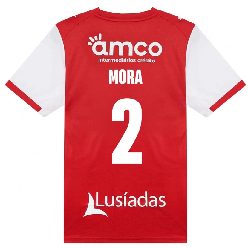 DanxenキッズZiad Mora#2ホワイト レッド ブラックホームシャツ2026/27ジャージーユニフォーム
