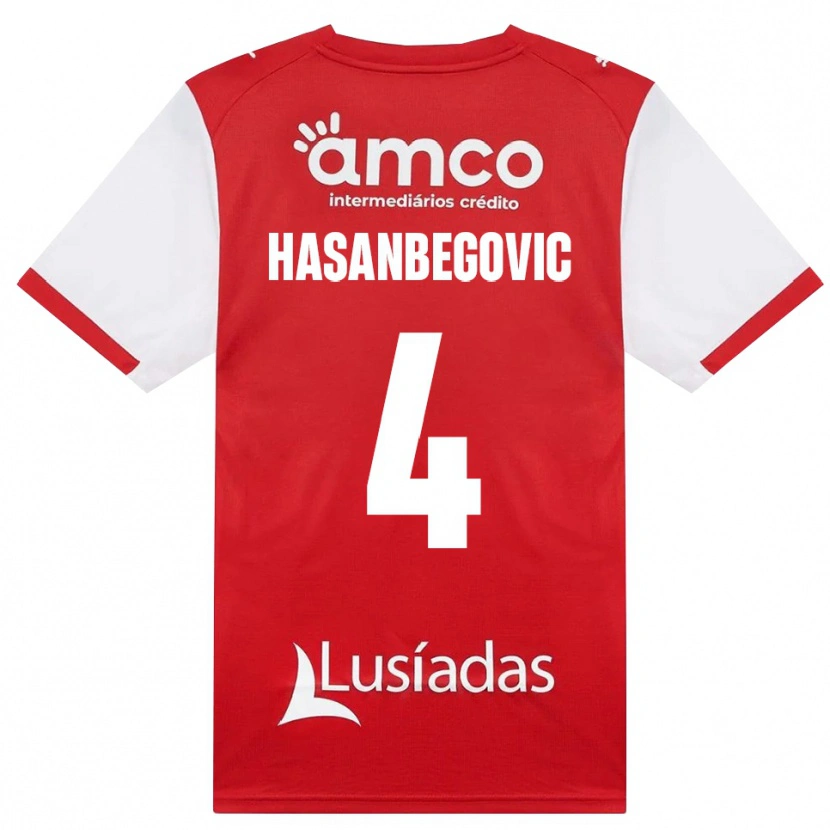 DanxenキッズMelisa Hasanbegović#4ホワイト レッド ブラックホームシャツ2026/27ジャージーユニフォーム
