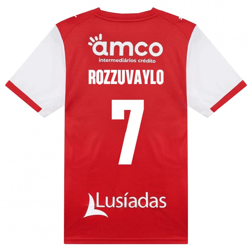 DanxenキッズDani Rozzuvaylo#7ホワイト レッド ブラックホームシャツ2026/27ジャージーユニフォーム