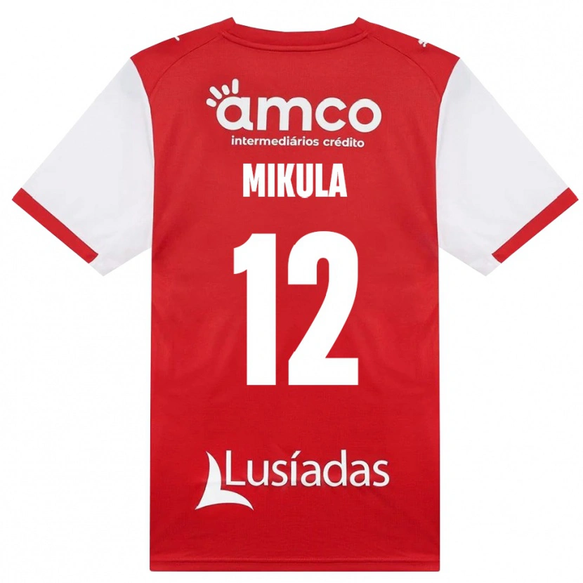 DanxenキッズMatviy Mikula#12ホワイト レッド ブラックホームシャツ2026/27ジャージーユニフォーム