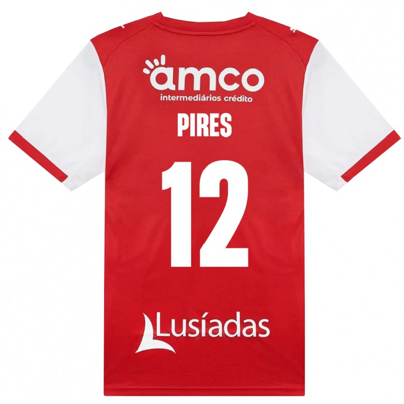 DanxenキッズHugo Pires#12ホワイト レッド ブラックホームシャツ2026/27ジャージーユニフォーム