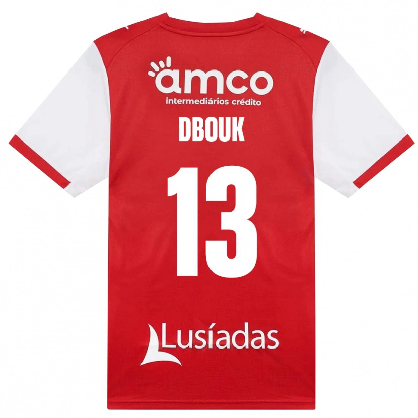 DanxenキッズGabriel Dbouk#13ホワイト レッド ブラックホームシャツ2026/27ジャージーユニフォーム