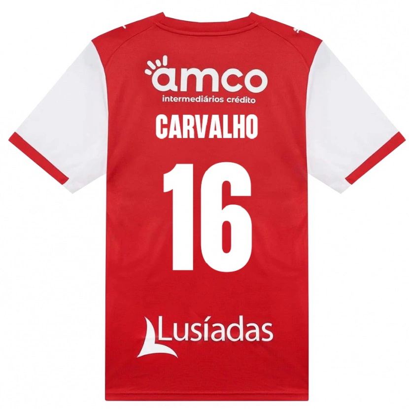 DanxenキッズAlexandre Carvalho#16ホワイト レッド ブラックホームシャツ2026/27ジャージーユニフォーム