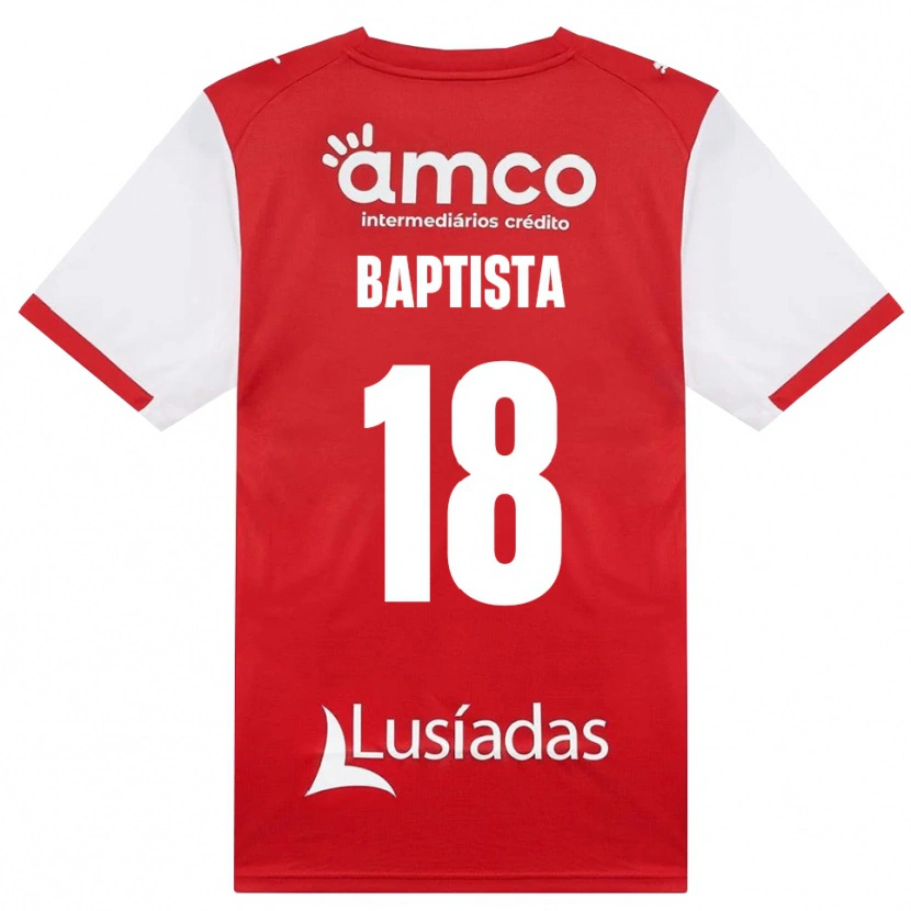DanxenキッズTiago Baptista#18ホワイト レッド ブラックホームシャツ2026/27ジャージーユニフォーム