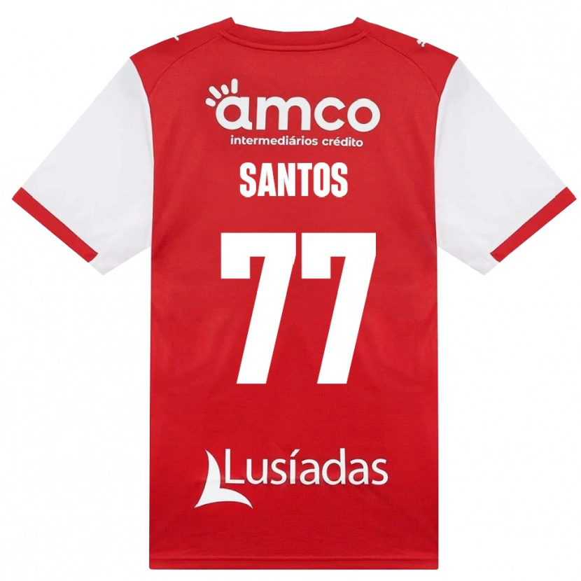 DanxenキッズEdu Santos#77ホワイト レッド ブラックホームシャツ2026/27ジャージーユニフォーム