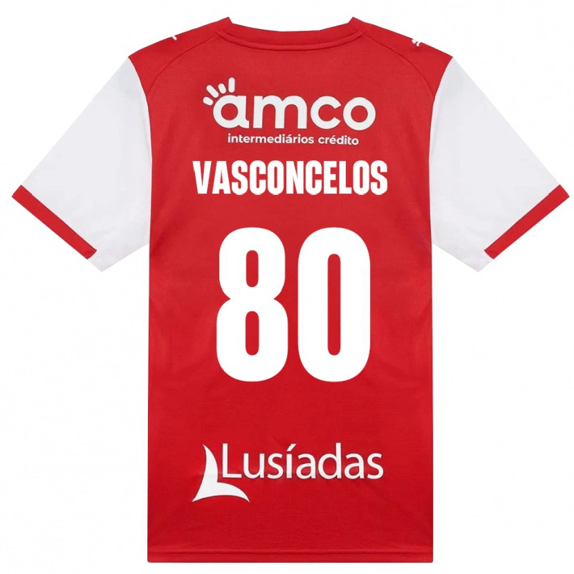 DanxenキッズVasconcelos#80ホワイト レッド ブラックホームシャツ2026/27ジャージーユニフォーム