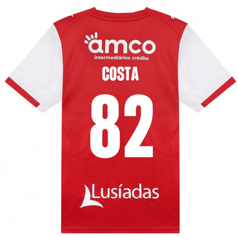 DanxenキッズGui Costa#82ホワイト レッド ブラックホームシャツ2026/27ジャージーユニフォーム