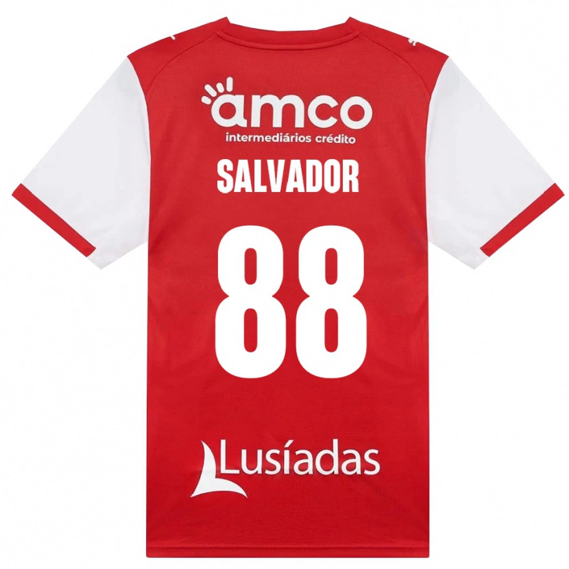 DanxenキッズJoão Salvador#88ホワイト レッド ブラックホームシャツ2026/27ジャージーユニフォーム
