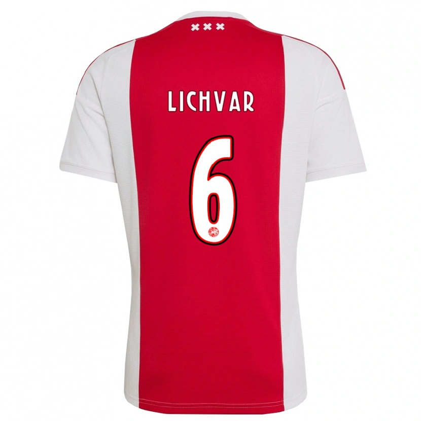 DanxenキッズRoman Lichvar#6レッド ホワイト イエローホームシャツ2026/27ジャージーユニフォーム