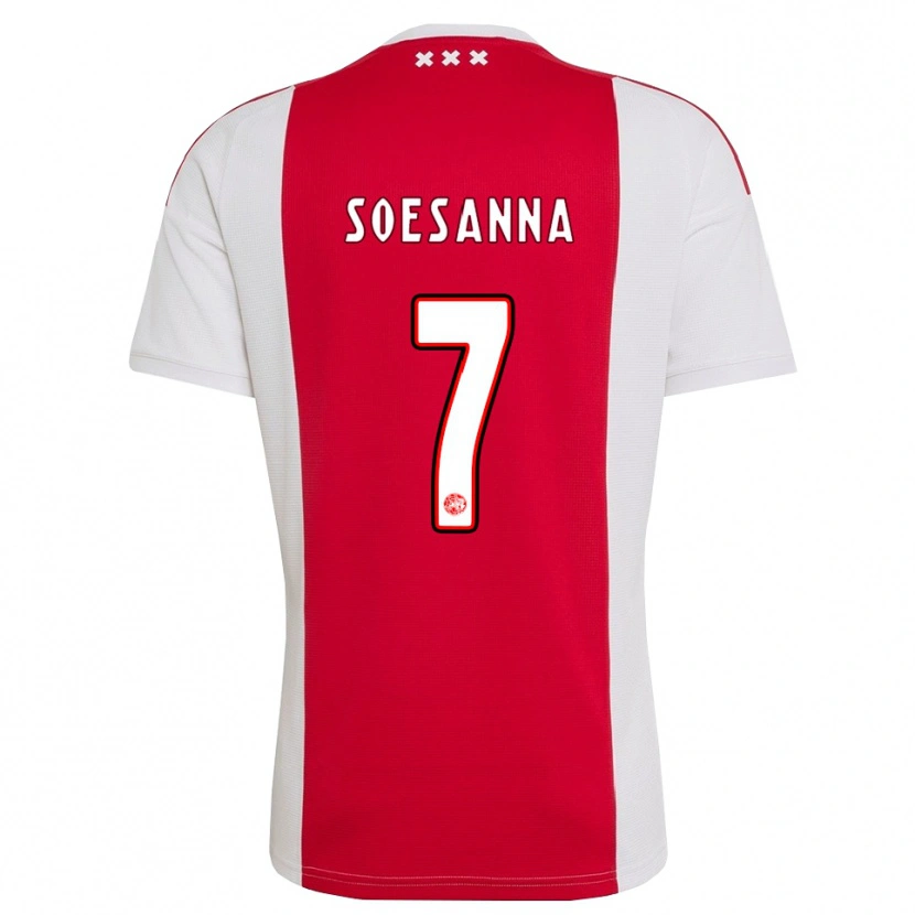 DanxenキッズJaden Soesanna#7レッド ホワイト イエローホームシャツ2026/27ジャージーユニフォーム