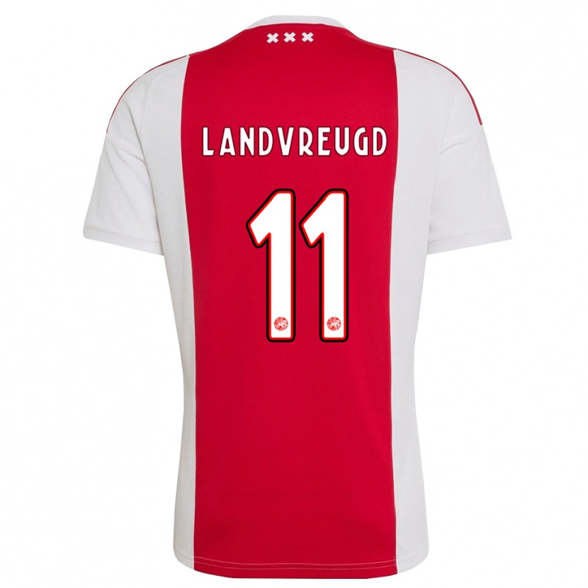 DanxenキッズNafairon Landvreugd#11レッド ホワイト イエローホームシャツ2026/27ジャージーユニフォーム