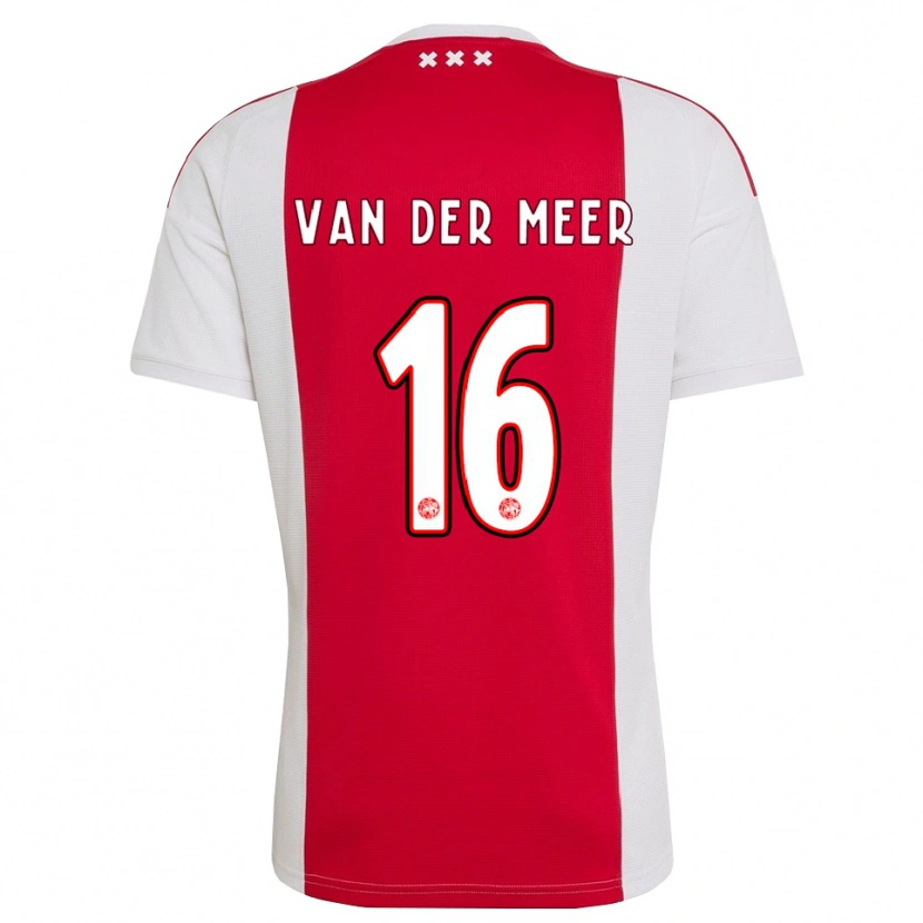 DanxenキッズReno Van Der Meer#16レッド ホワイト イエローホームシャツ2026/27ジャージーユニフォーム