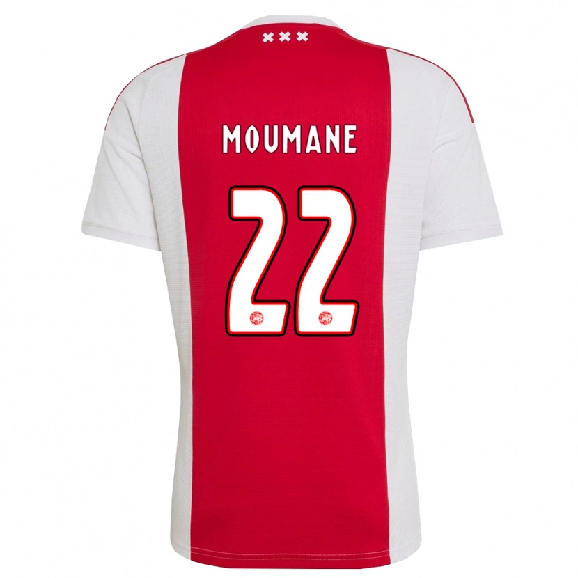 DanxenキッズAnass Moumane#22レッド ホワイト イエローホームシャツ2026/27ジャージーユニフォーム