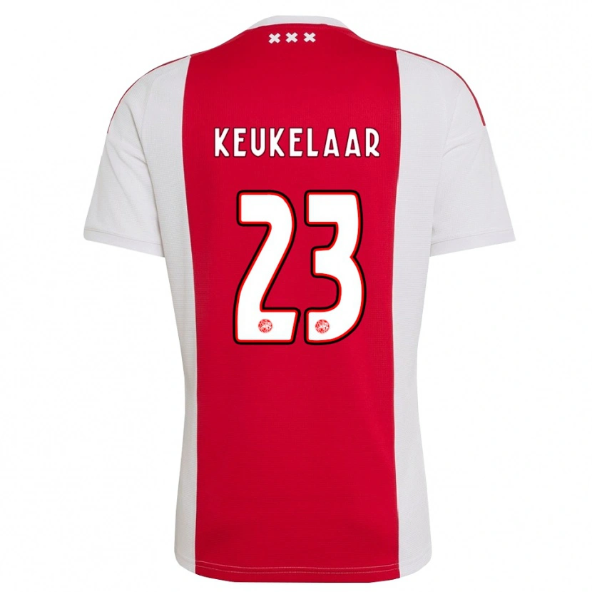 DanxenキッズLotte Keukelaar#23レッド ホワイト イエローホームシャツ2026/27ジャージーユニフォーム