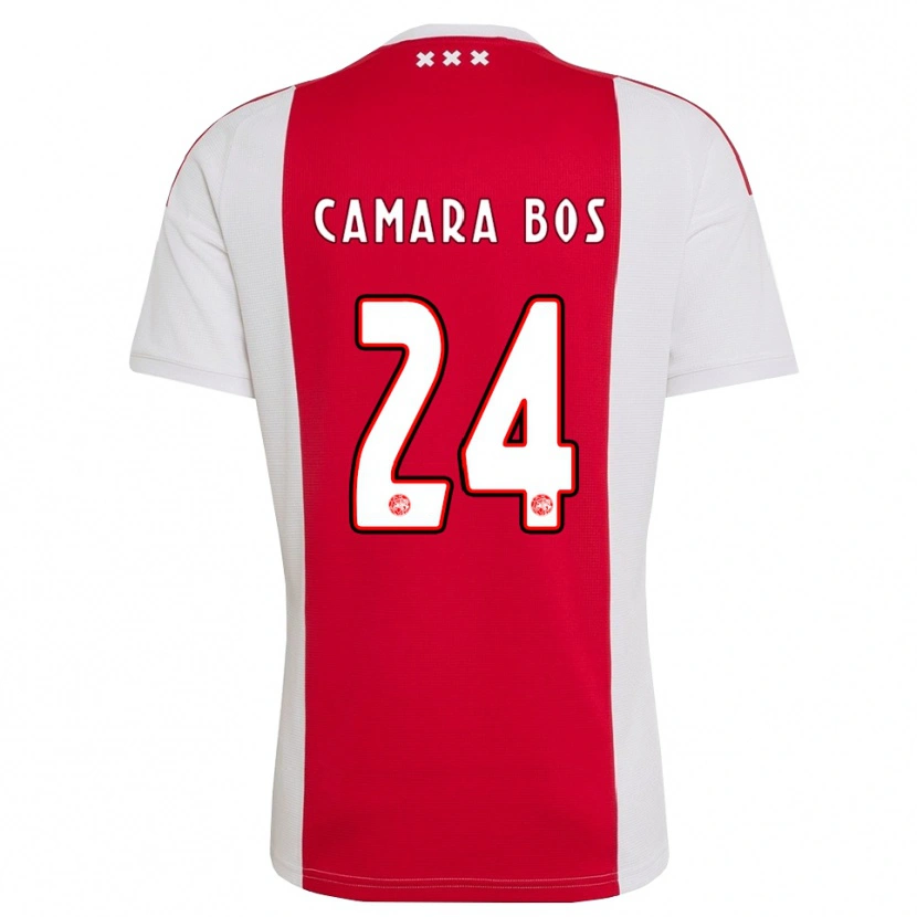 DanxenキッズDaniel Camara Bos#24レッド ホワイト イエローホームシャツ2026/27ジャージーユニフォーム
