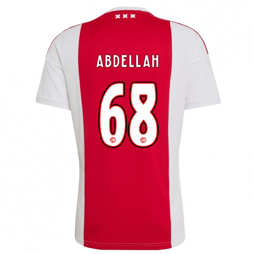 DanxenキッズAbdellah Ouazane#68レッド ホワイト イエローホームシャツ2026/27ジャージーユニフォーム