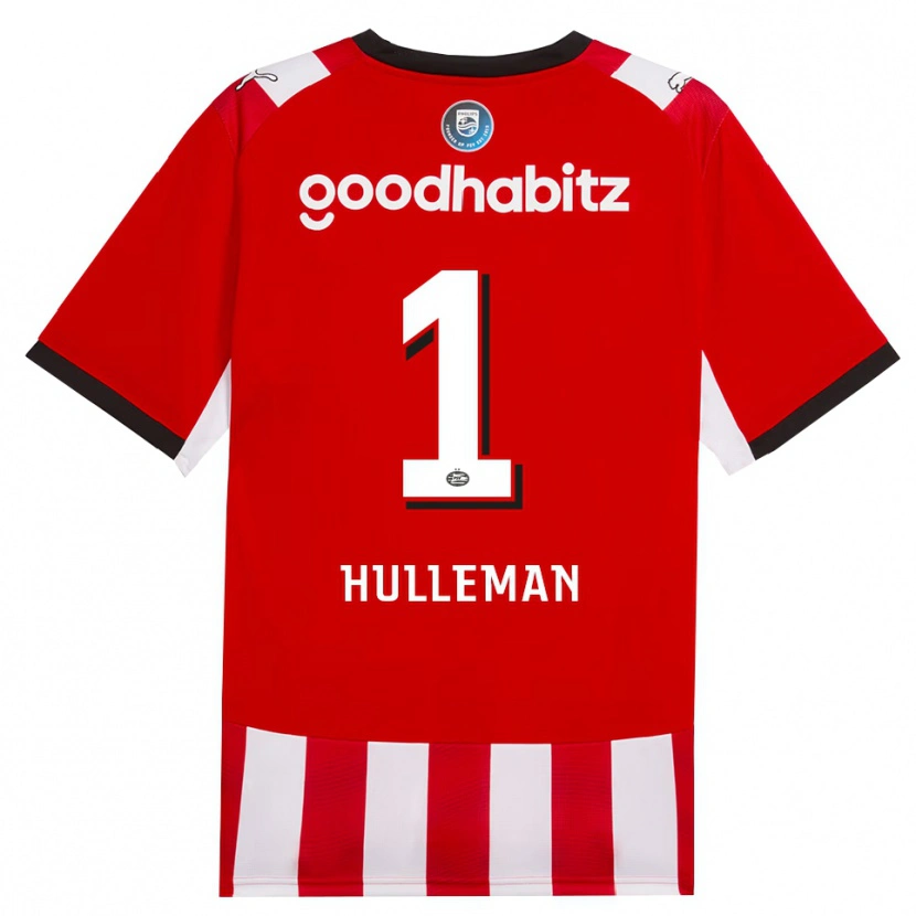 DanxenキッズDaan Hulleman#1レッド ホワイトブラックホームシャツ2026/27ジャージーユニフォーム
