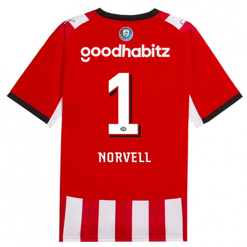 DanxenキッズJaden Norvell#1レッド ホワイトブラックホームシャツ2026/27ジャージーユニフォーム