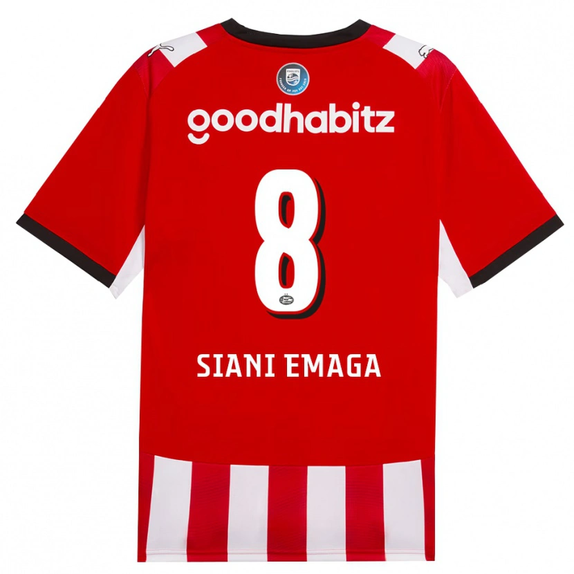 DanxenキッズEzechiel Siani Emaga#8レッド ホワイトブラックホームシャツ2026/27ジャージーユニフォーム