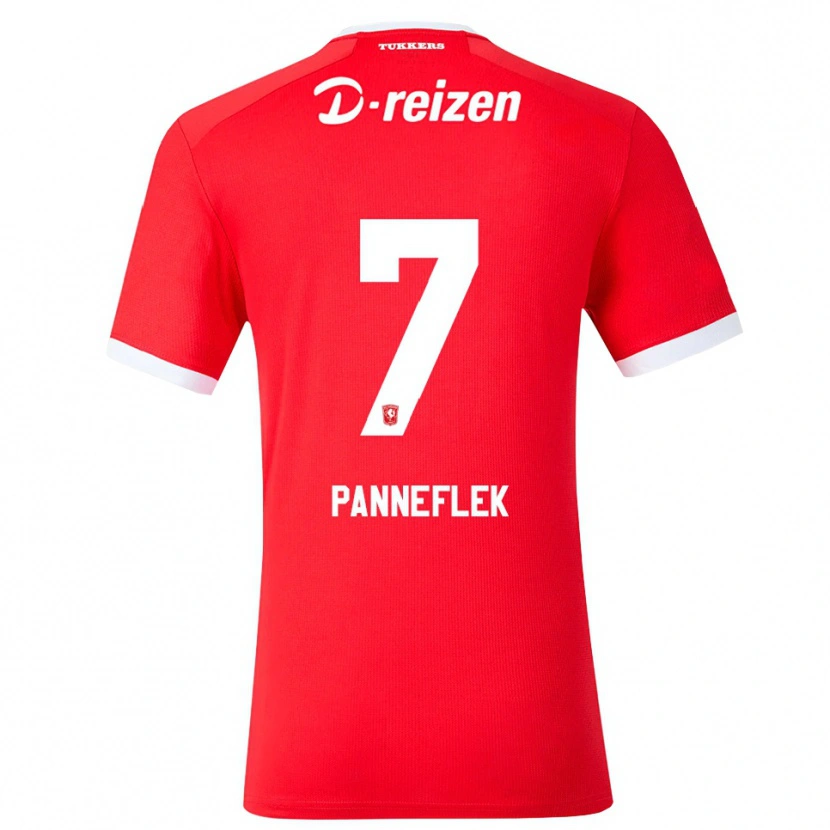 DanxenキッズOwen Panneflek#7レッド ホワイトホームシャツ2026/27ジャージーユニフォーム