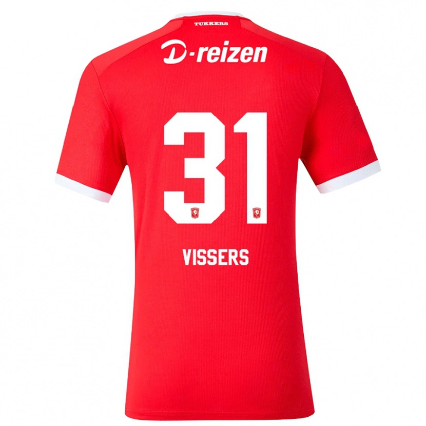 DanxenキッズKiki Vissers#31レッド ホワイトホームシャツ2026/27ジャージーユニフォーム