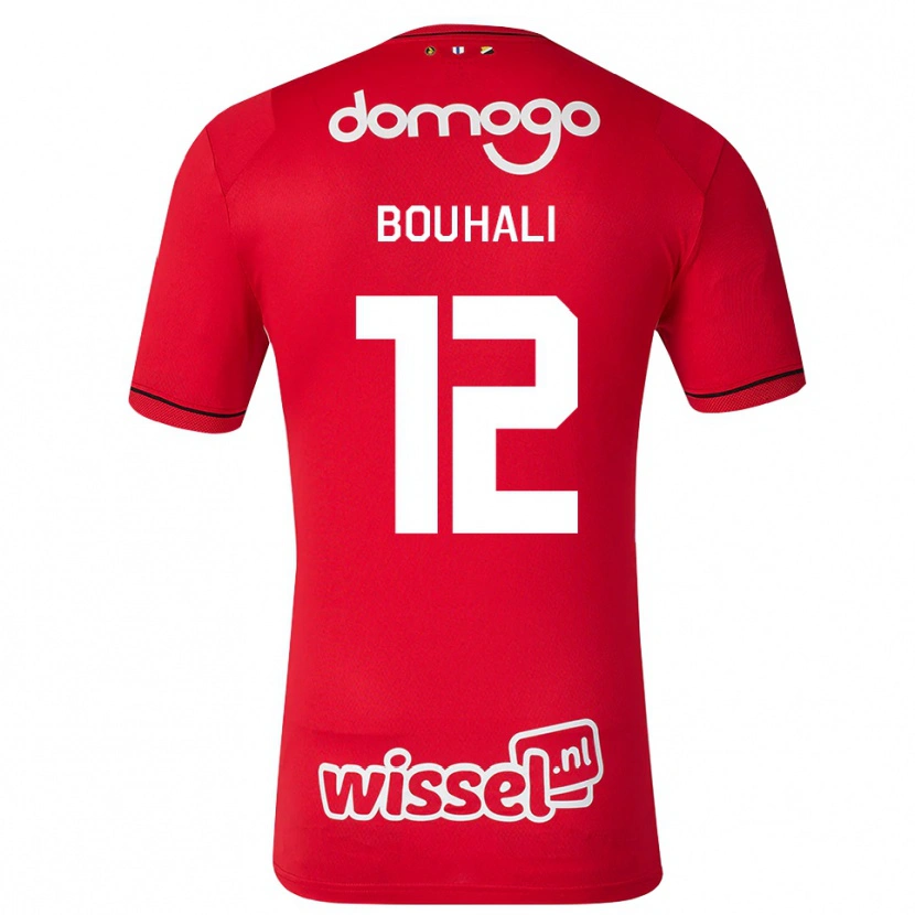 DanxenキッズNassir Bouhali#12レッド ホワイトブラックホームシャツ2026/27ジャージーユニフォーム