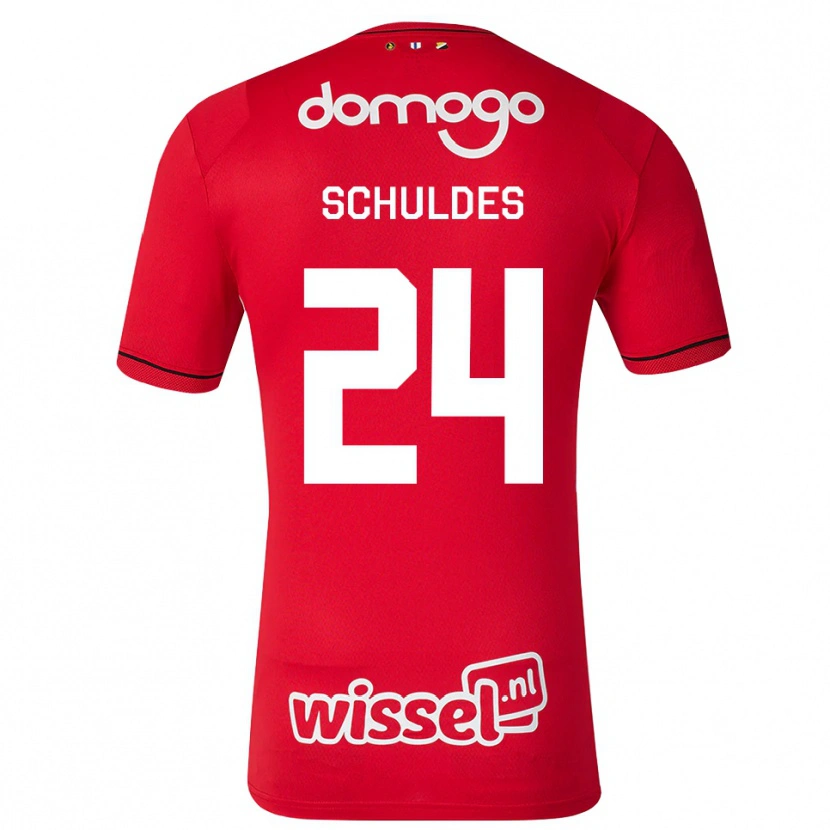 DanxenキッズJamie Schuldes#24レッド ホワイトブラックホームシャツ2026/27ジャージーユニフォーム