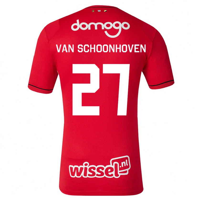DanxenキッズNurija Van Schoonhoven#27レッド ホワイトブラックホームシャツ2026/27ジャージーユニフォーム
