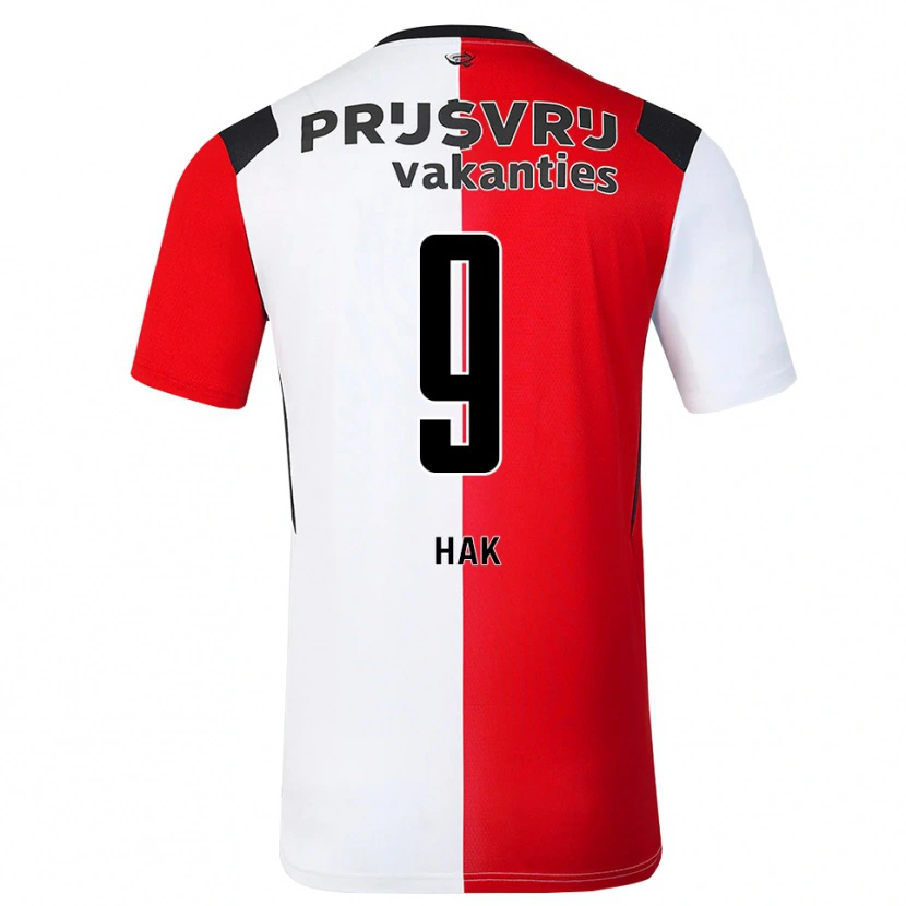 DanxenキッズXavi Hak#9レッド ホワイトブラックホームシャツ2026/27ジャージーユニフォーム
