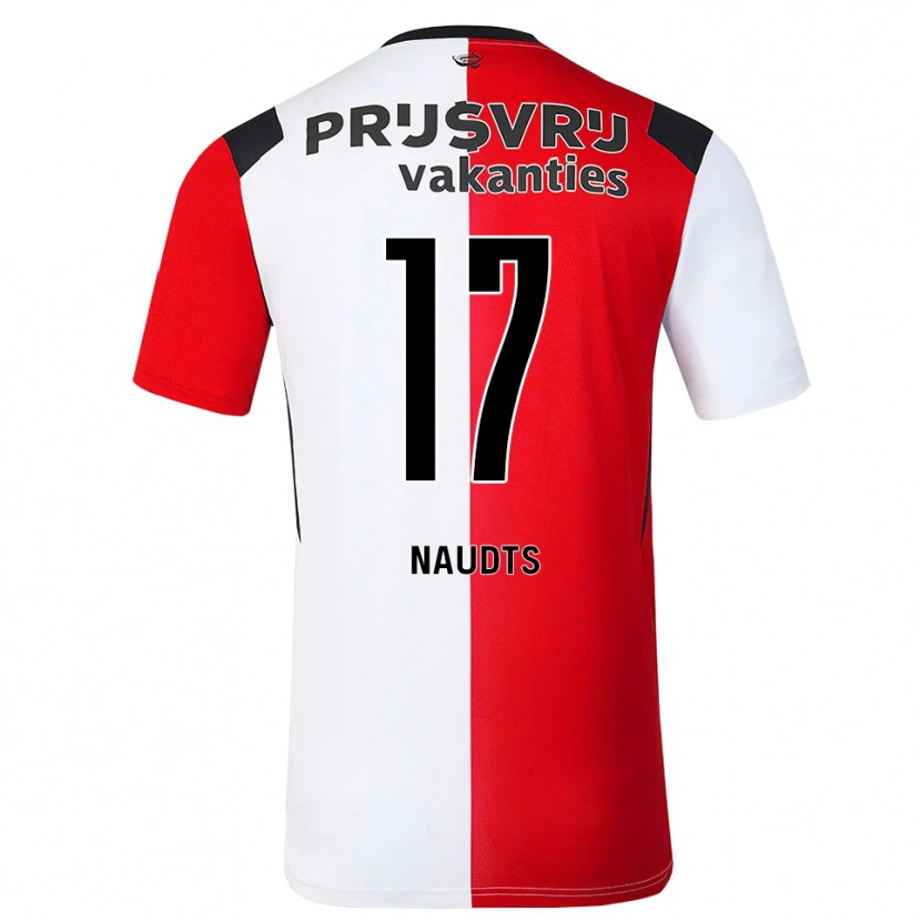 DanxenキッズJamir Naudts#17レッド ホワイトブラックホームシャツ2026/27ジャージーユニフォーム