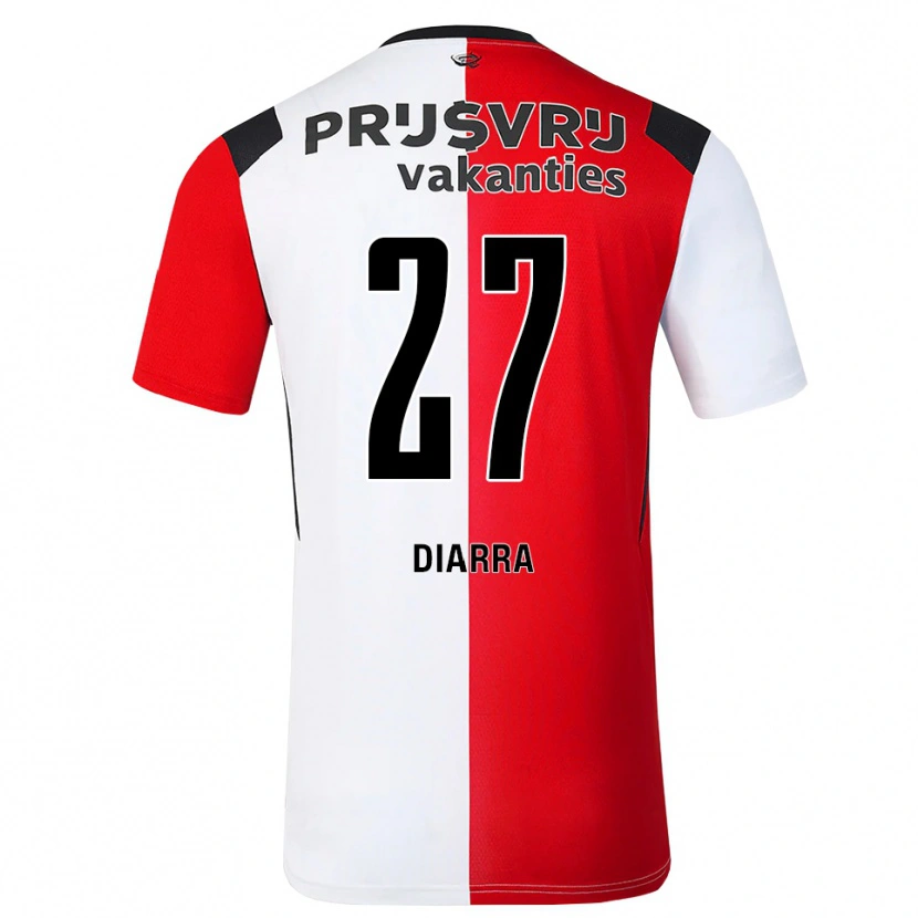 DanxenキッズGaoussou Diarra#27レッド ホワイトブラックホームシャツ2026/27ジャージーユニフォーム