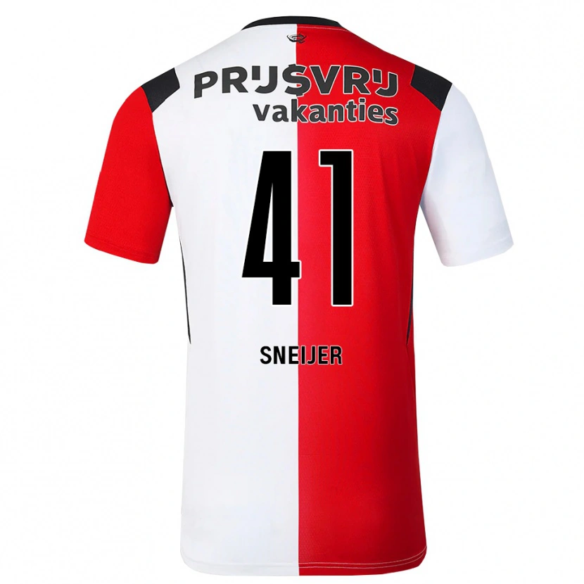 DanxenキッズZino Sneijer#41レッド ホワイトブラックホームシャツ2026/27ジャージーユニフォーム