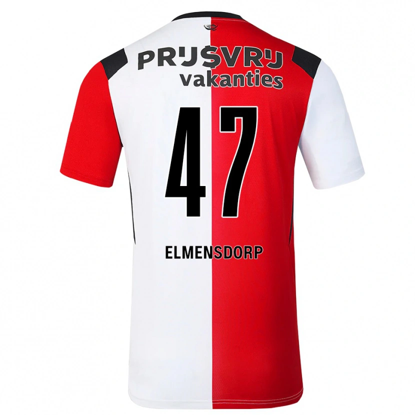 DanxenキッズParis Elmensdorp#47レッド ホワイトブラックホームシャツ2026/27ジャージーユニフォーム