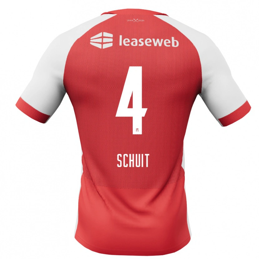 DanxenキッズHenk Schuit#4レッド ホワイトブラックホームシャツ2026/27ジャージーユニフォーム