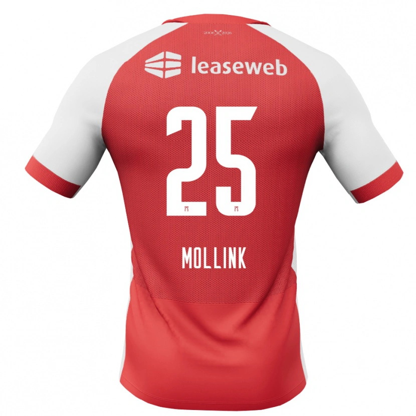 DanxenキッズYaël Mollink#25レッド ホワイトブラックホームシャツ2026/27ジャージーユニフォーム
