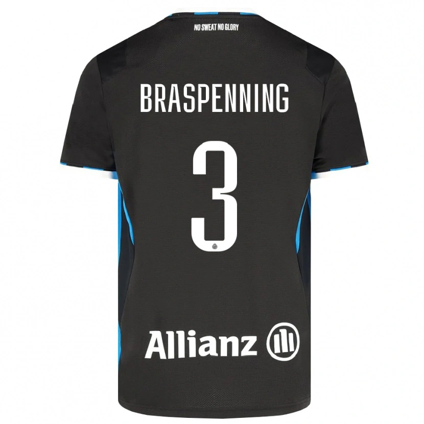 DanxenキッズDaan Braspenning#3ブラック レッド ブルーホームシャツ2026/27ジャージーユニフォーム
