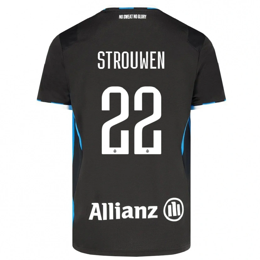 DanxenキッズLéni Strouwen#22ブラック レッド ブルーホームシャツ2026/27ジャージーユニフォーム