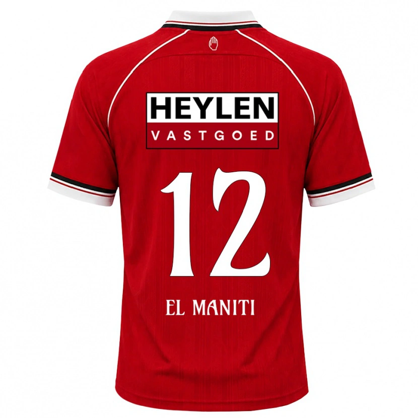 DanxenキッズNaoufal El Maniti#12レッド ホワイトブラックホームシャツ2026/27ジャージーユニフォーム