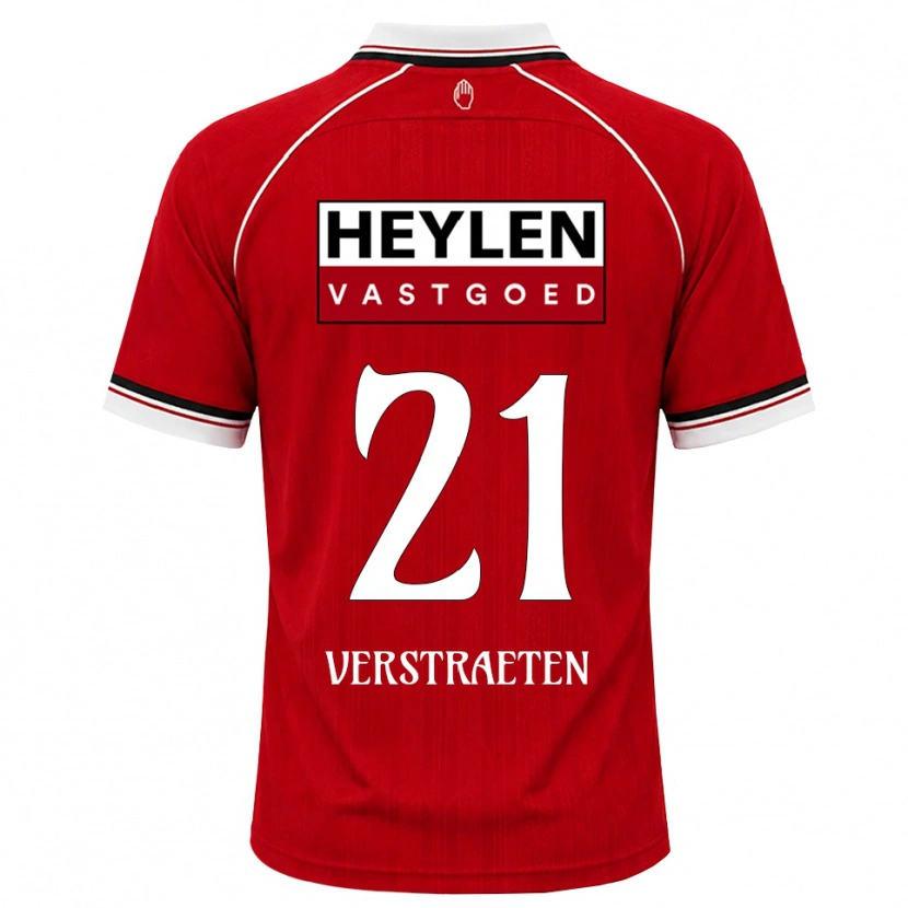 DanxenキッズAndreas Verstraeten#21レッド ホワイトブラックホームシャツ2026/27ジャージーユニフォーム