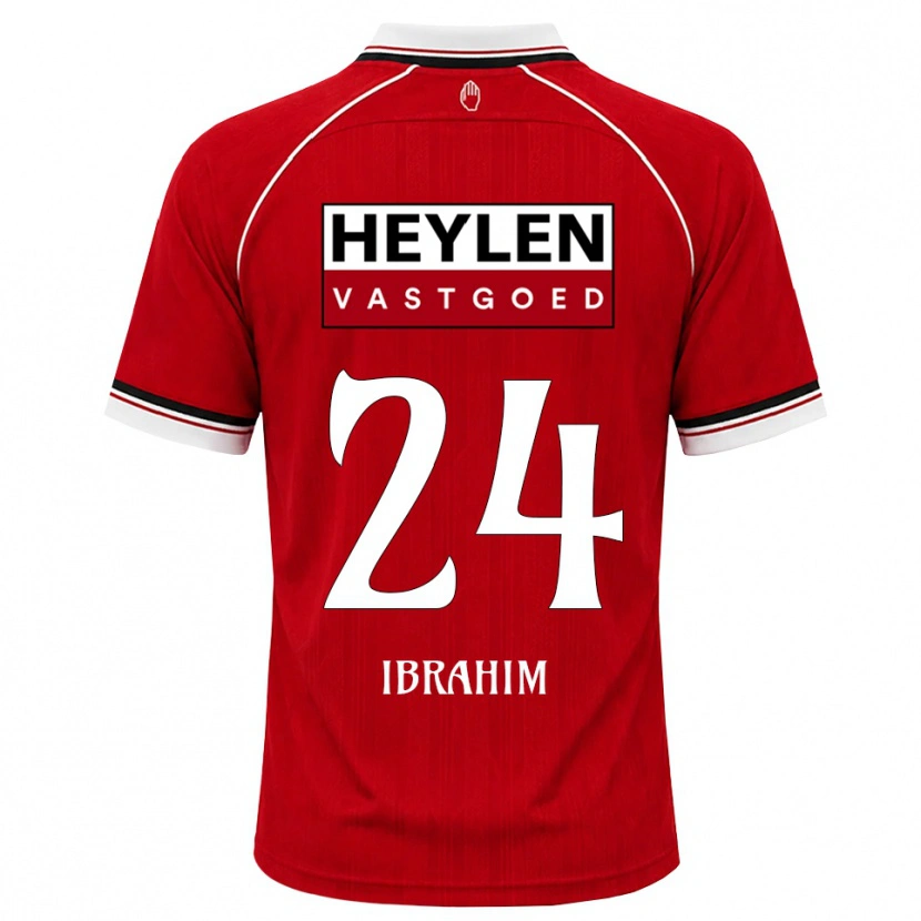 DanxenキッズAaron Ibrahim#24レッド ホワイトブラックホームシャツ2026/27ジャージーユニフォーム