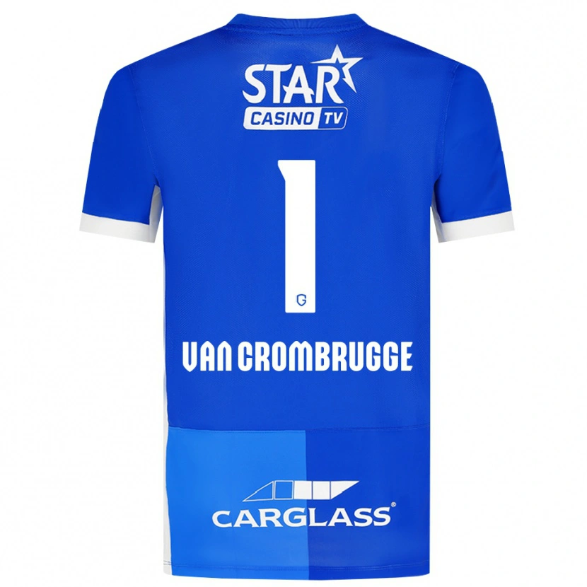 DanxenキッズHendrik Van Crombrugge#1ミディアムブルー ロイヤルブルー ホワイトホームシャツ2026/27ジャージーユニフォーム