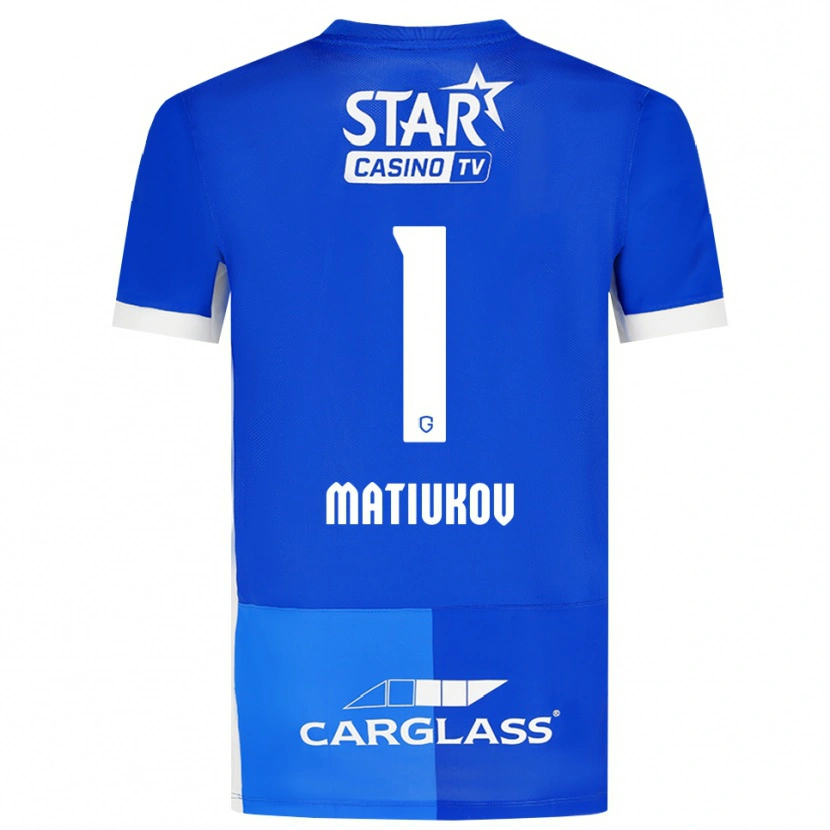 DanxenキッズPlaton Matiukov#1ミディアムブルー ロイヤルブルー ホワイトホームシャツ2026/27ジャージーユニフォーム