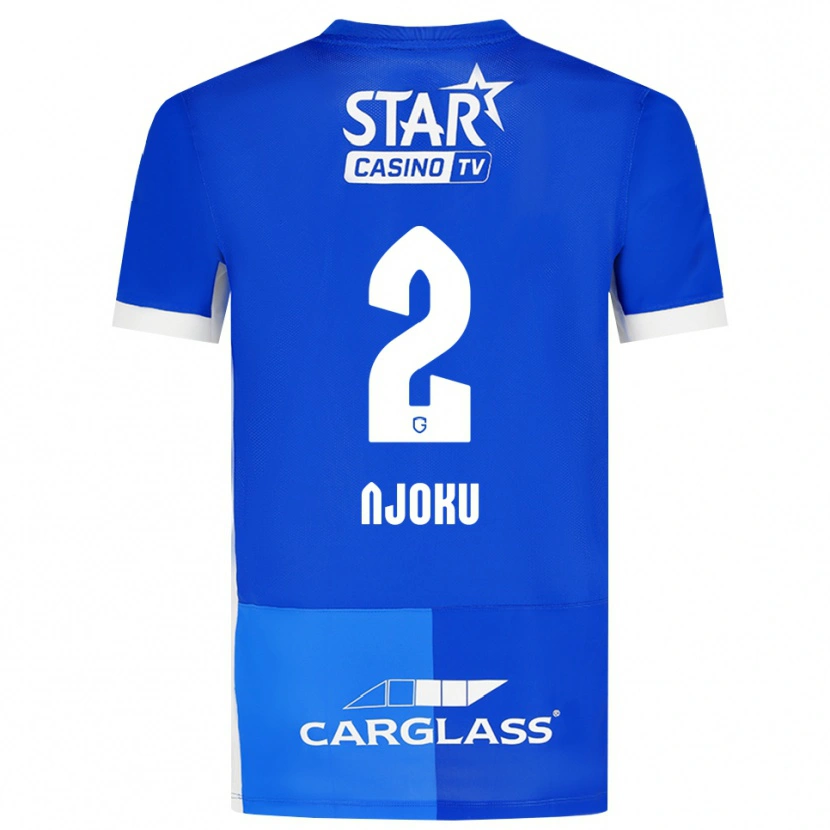 DanxenキッズJunior Njoku#2ミディアムブルー ロイヤルブルー ホワイトホームシャツ2026/27ジャージーユニフォーム