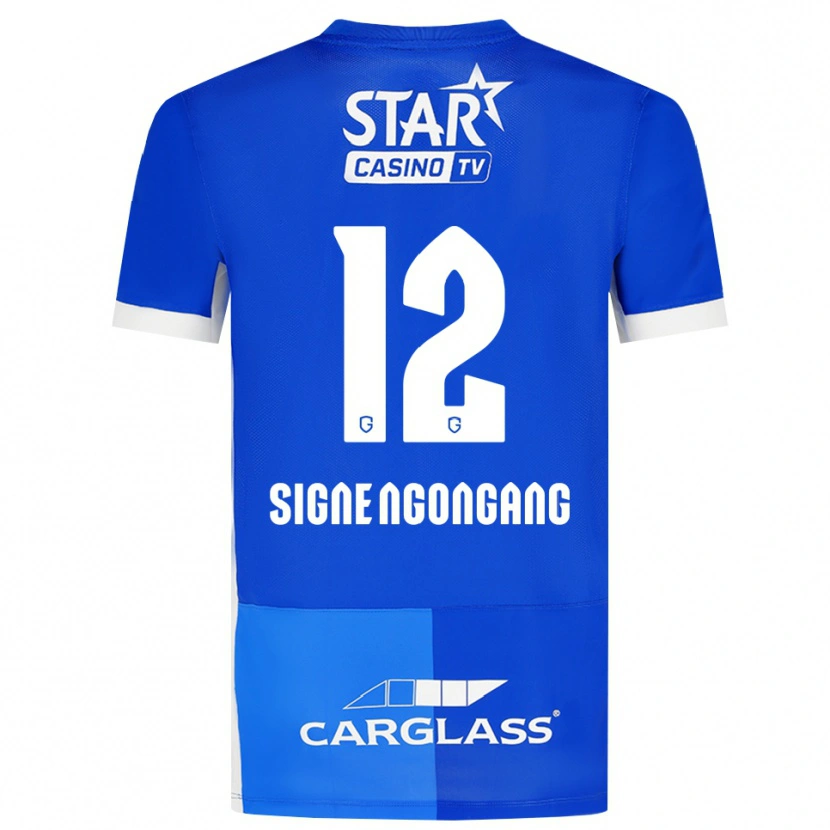 DanxenキッズYannick Signe Ngongang#12ミディアムブルー ロイヤルブルー ホワイトホームシャツ2026/27ジャージーユニフォーム