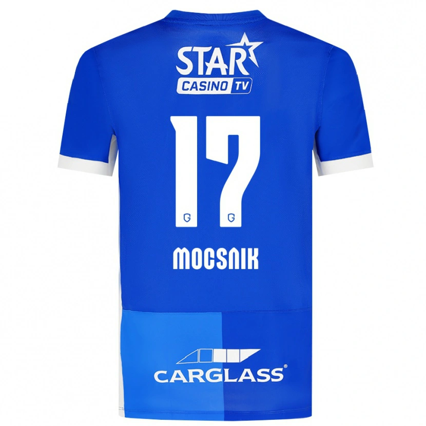 DanxenキッズManu Mocsnik#17ミディアムブルー ロイヤルブルー ホワイトホームシャツ2026/27ジャージーユニフォーム