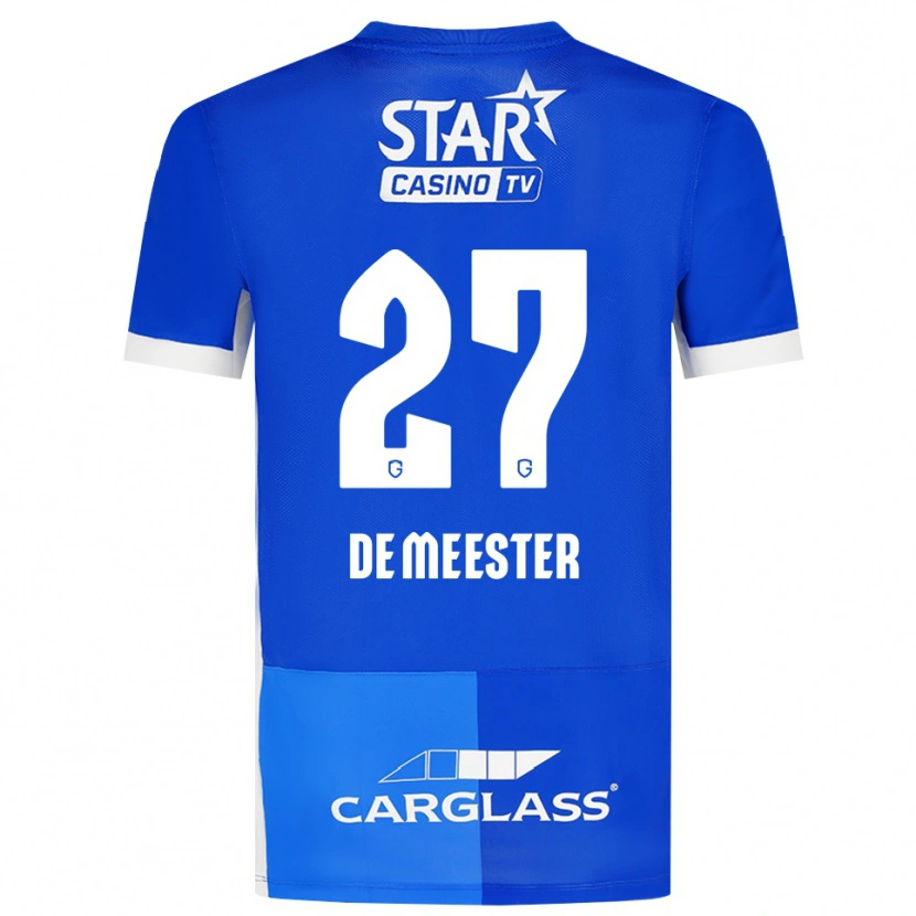 DanxenキッズJoyce De Meester#27ミディアムブルー ロイヤルブルー ホワイトホームシャツ2026/27ジャージーユニフォーム